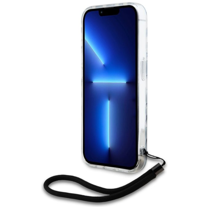 iPhone 15 PRO black IML Zebra with Cord KARL LAGERFELD nugarėlė