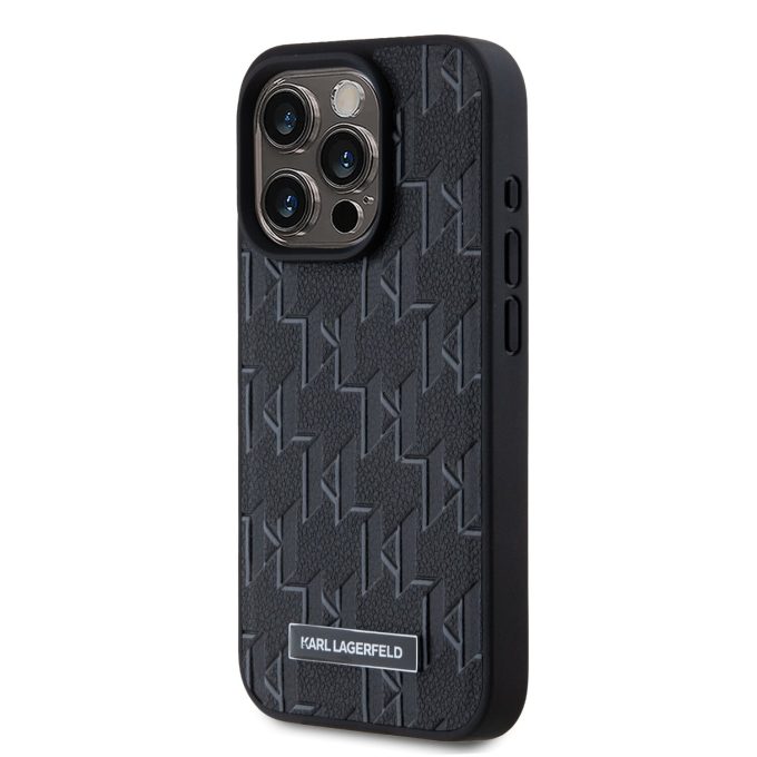 iPhone 15 PRO black Magsafe PU Hot Stamp KARL LAGERFELD nugarėlė