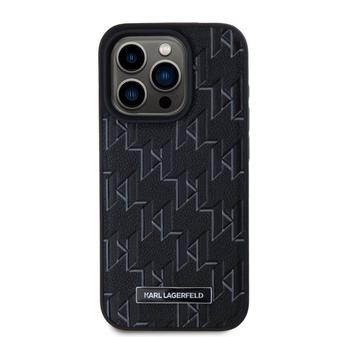 iPhone 15 PRO black Magsafe PU Hot Stamp KARL LAGERFELD nugarėlė
