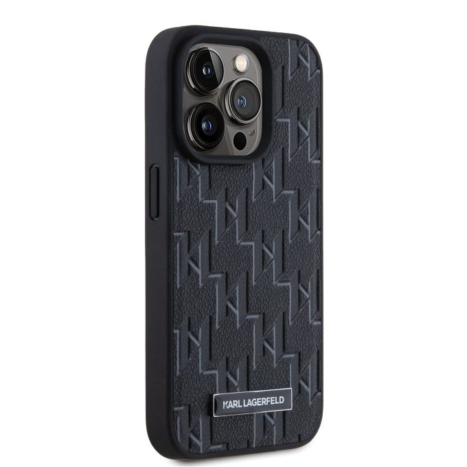 iPhone 15 PRO black Magsafe PU Hot Stamp KARL LAGERFELD nugarėlė
