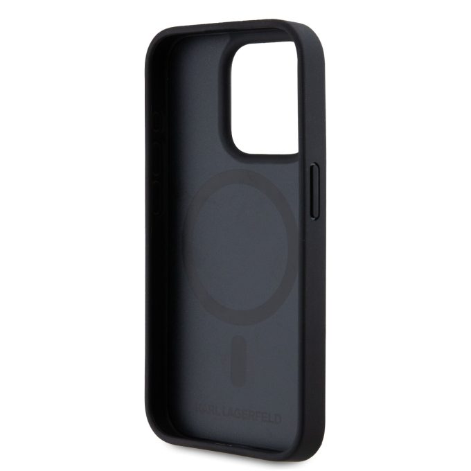 iPhone 15 PRO black Magsafe PU Hot Stamp KARL LAGERFELD nugarėlė