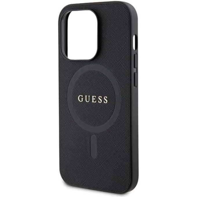 iPhone 15 PRO black Saffiano MagSafe GUESS nugarėlė