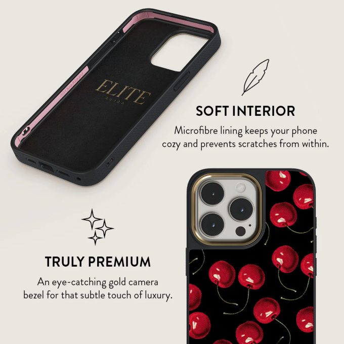 iPhone 15 PRO Elite Gold Magsafe Cherrybomb BURGA nugarėlė