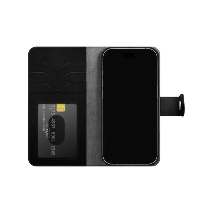 iPhone 15 PRO iDeal Of Sweden dėklas MagSafe Magnet Wallet+ Black