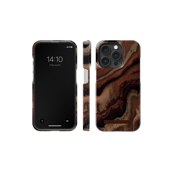 iPhone 15 PRO iDeal Of Sweden nugarėlė MagSafe Dark Amber Marble