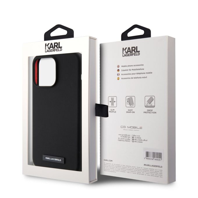 iPhone 15 PRO MAX black MagSafe KARL LAGERFELD nugarėlė