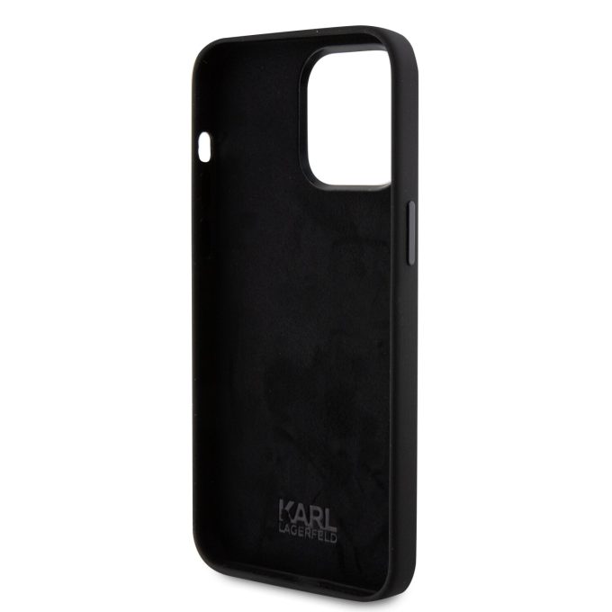 iPhone 15 PRO MAX black Metal Ikonik KARL LAGERFELD nugarėlė