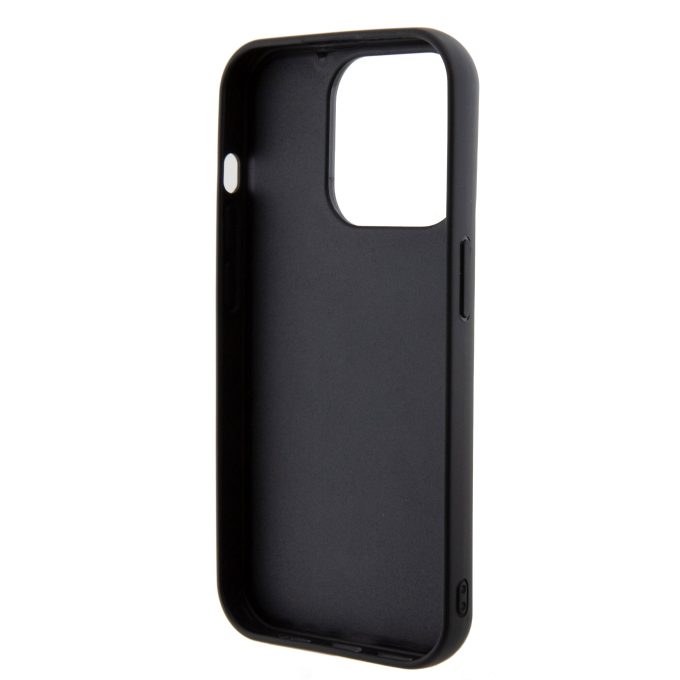 iPhone 15 PRO MAX black PU Quilted Metal Logo GUESS nugarėlė