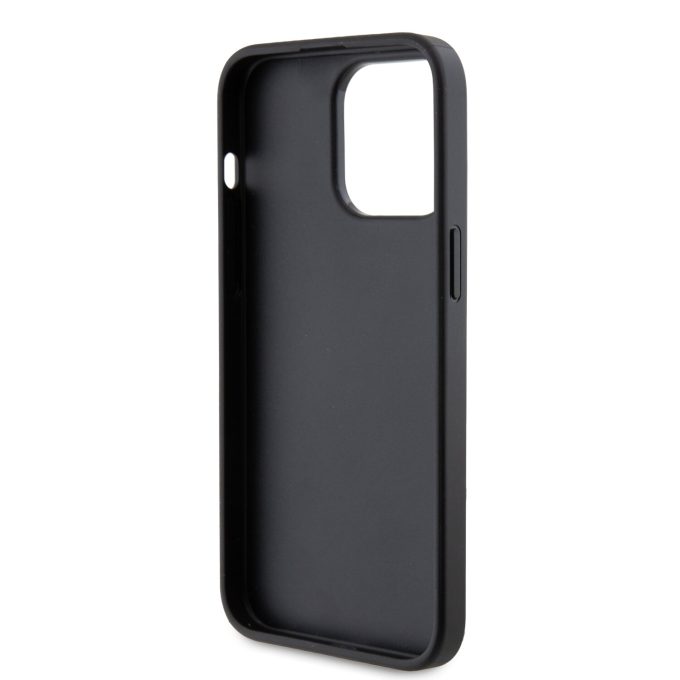 iPhone 15 PRO MAX black Saffiano Cardslots Metal PIN KARL LAGERFELD nugarėlė