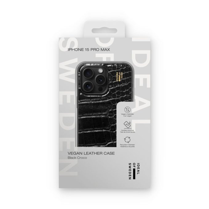 iPhone 15 PRO MAX iDeal Of Sweden nugarėlė MagSafe Vegan Leather Black Croco