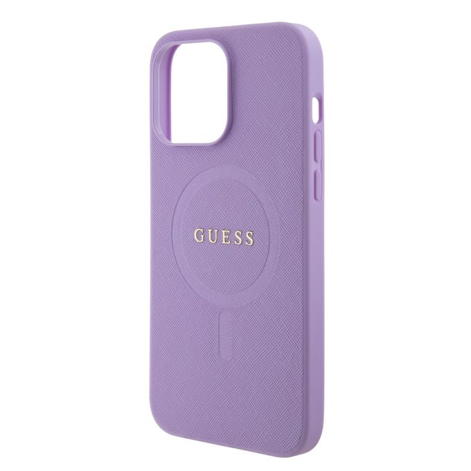 iPhone 15 PRO MAX purple Saffiano MagSafe GUESS nugarėlė