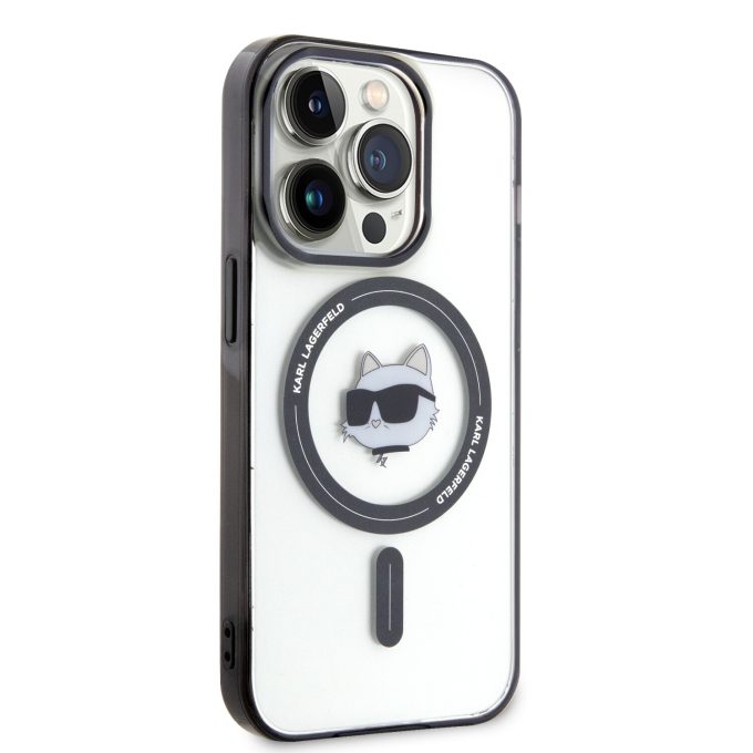 iPhone 15 PRO MAX transparent IML Choupette`s Head MagSafe KARL LAGERFELD nugarėlė