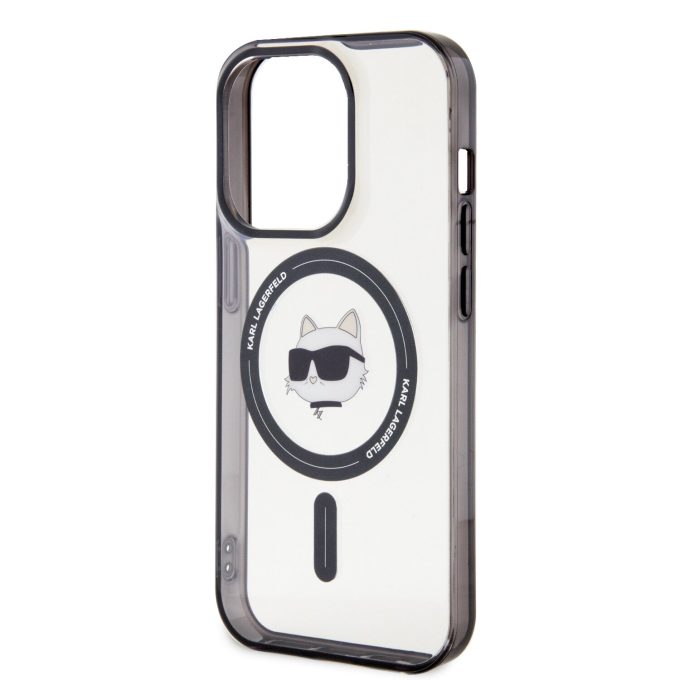 iPhone 15 PRO MAX transparent IML Choupette`s Head MagSafe KARL LAGERFELD nugarėlė