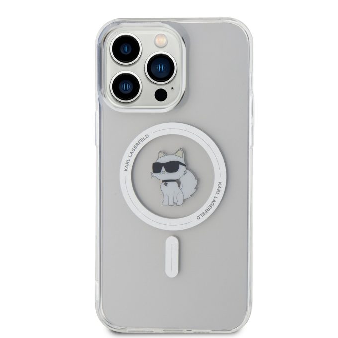 iPhone 15 PRO MAX transparent MagSafe Choupette IML KARL LAGERFELD nugarėlė