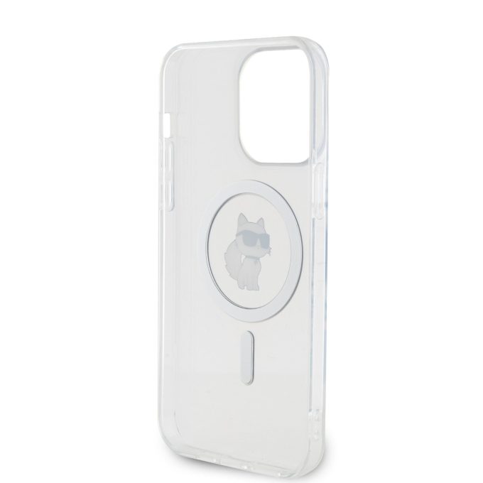 iPhone 15 PRO MAX transparent MagSafe Choupette IML KARL LAGERFELD nugarėlė