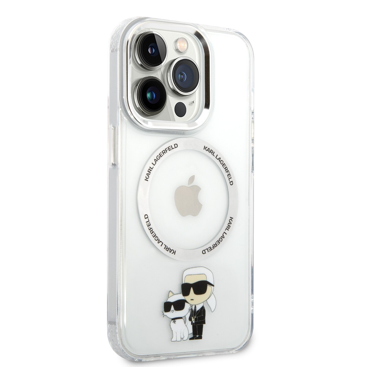 iPhone 15 PRO MAX transparent NFT Karl and Choupette IML MagSafe KARL LAGERFELD nugarėlė - Image 4
