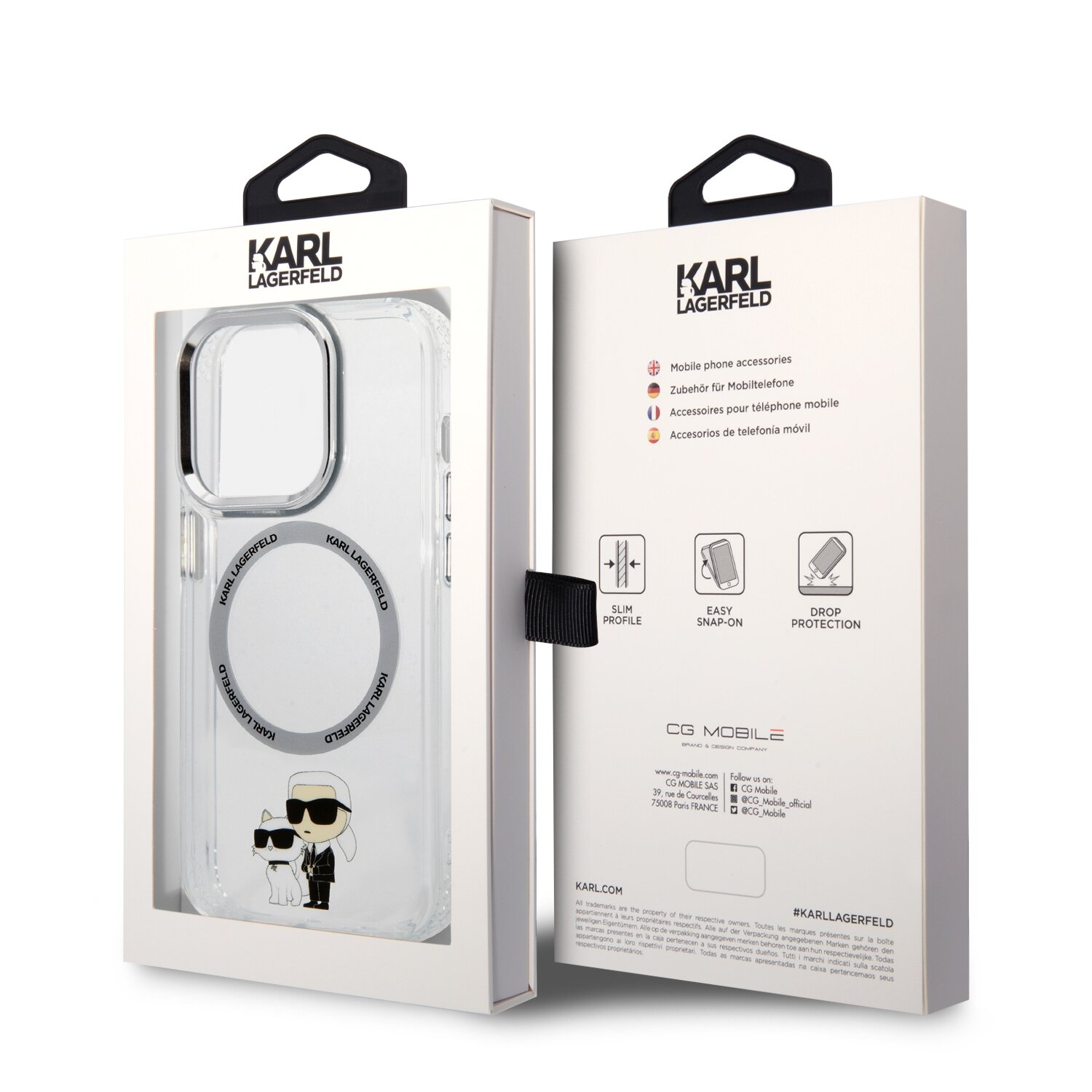 iPhone 15 PRO MAX transparent NFT Karl and Choupette IML MagSafe KARL LAGERFELD nugarėlė - Image 8