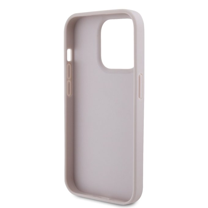 iPhone 15 PRO pink Strass Triangle Metal Logo GUESS nugarėlė