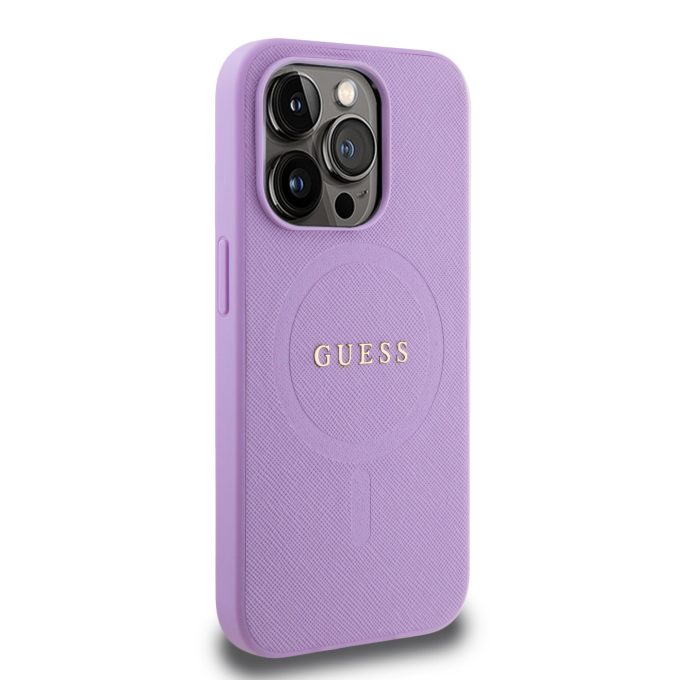 iPhone 15 PRO purple Saffiano MagSafe GUESS nugarėlė