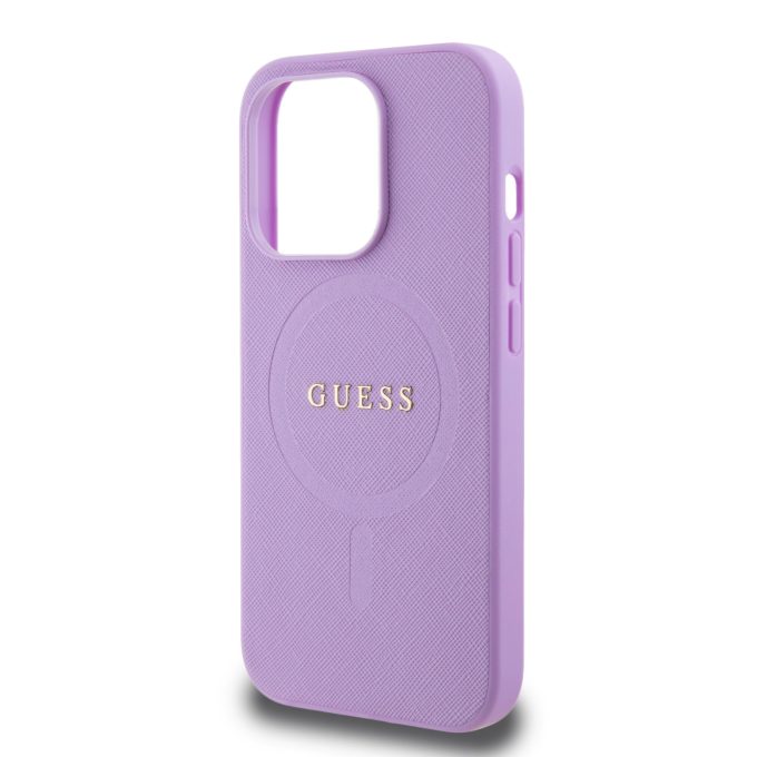 iPhone 15 PRO purple Saffiano MagSafe GUESS nugarėlė