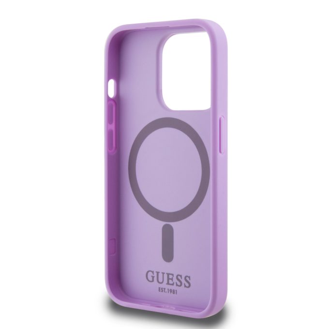 iPhone 15 PRO purple Saffiano MagSafe GUESS nugarėlė