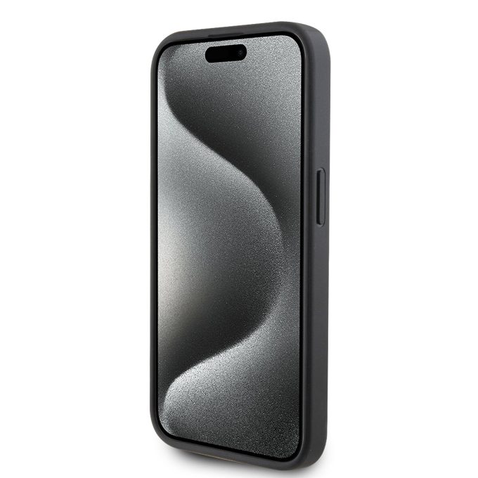 iPhone 15 PRO silver Fixed Glitter Metal PIN KARL LAGERFELD nugarėlė
