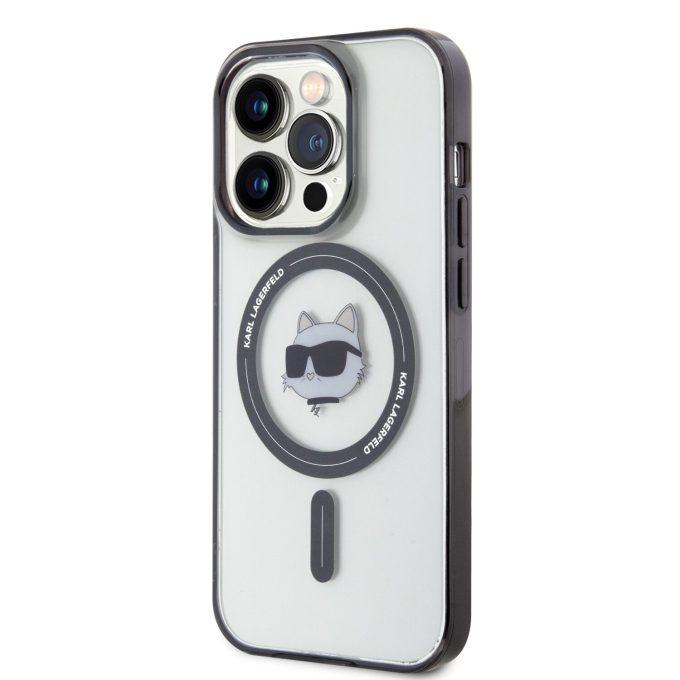 iPhone 15 PRO transparent IML Choupette`s Head MagSafe KARL LAGERFELD nugarėlė