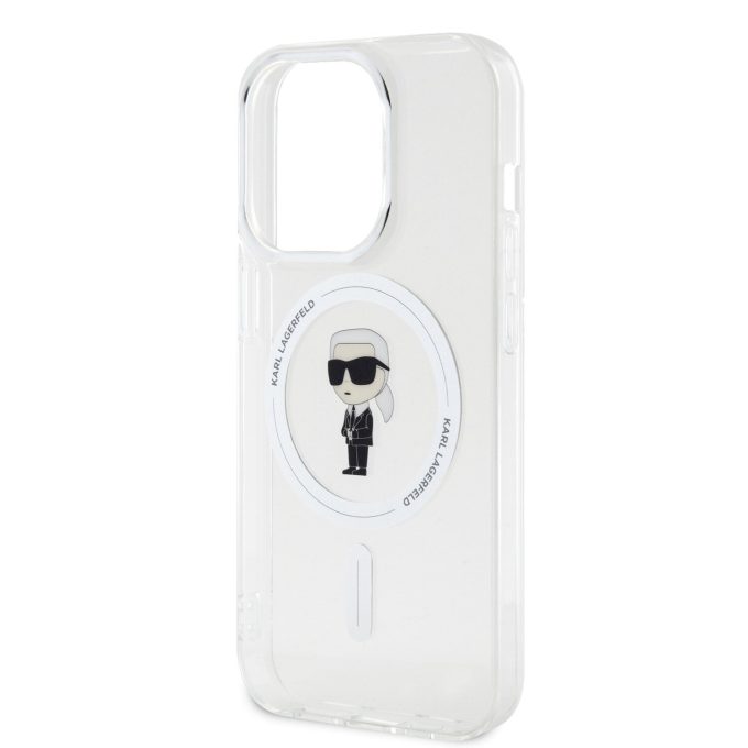 iPhone 15 PRO transparent MagSafe Ikonik IML KARL LAGERFELD nugarėlė
