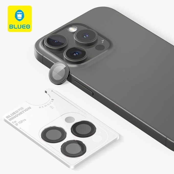iPhone 15 PRO/15PRO MAX apsauginis black Mr.Monkey galinės kameros stiklas