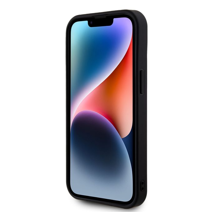 iPhone 15 / 14 / 13 purple Rhinestone Metal Logo GUESS nugarėlė