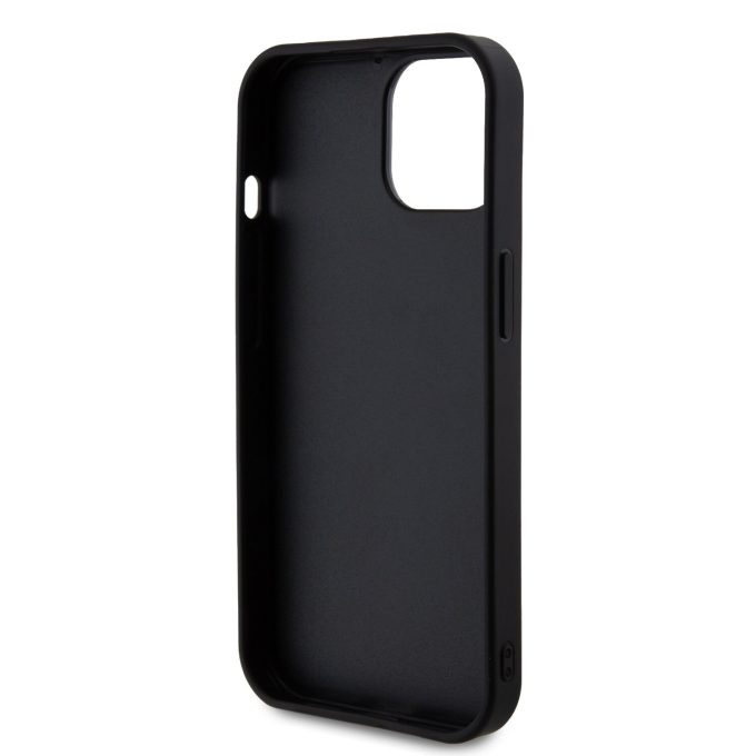 iPhone 15 / 14 / 13 purple Rhinestone Metal Logo GUESS nugarėlė