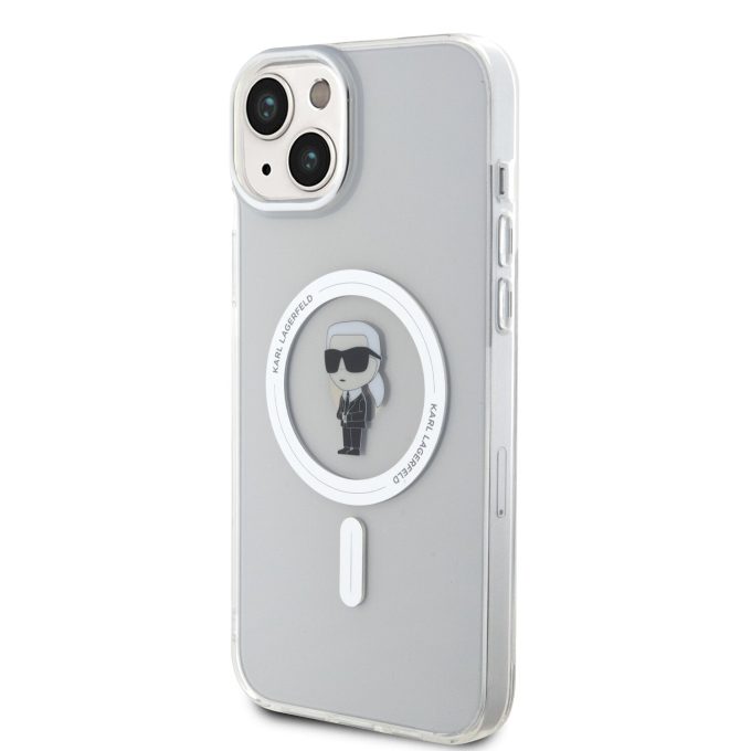 iPhone 15 / 14 / 13 transparent MagSafe Choupette IML KARL LAGERFELD nugarėlė