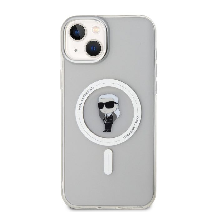 iPhone 15 / 14 / 13 transparent MagSafe Choupette IML KARL LAGERFELD nugarėlė