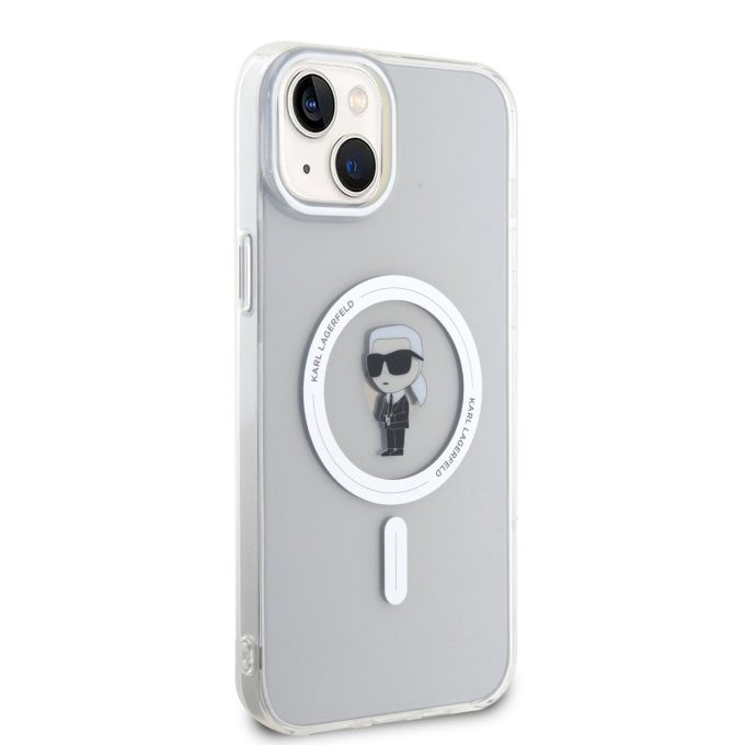 iPhone 15 / 14 / 13 transparent MagSafe Choupette IML KARL LAGERFELD nugarėlė
