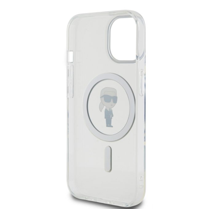 iPhone 15 / 14 / 13 transparent MagSafe Ikonik IML KARL LAGERFELD nugarėlė