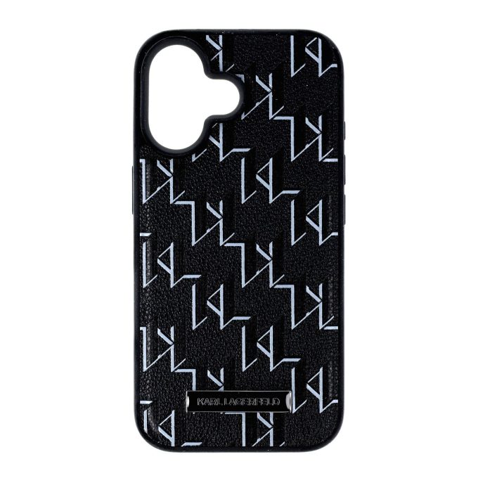 iPhone 16 black  Magsafe PU Hot Stamp KARL LAGERFELD nugarėlė
