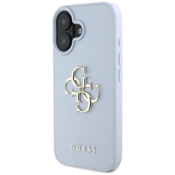 iPhone 16 light blue Big 4G Logo Classic GUESS nugarėlė