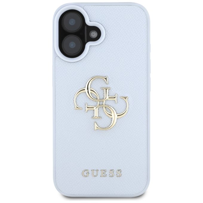 iPhone 16 light blue Big 4G Logo Classic GUESS nugarėlė