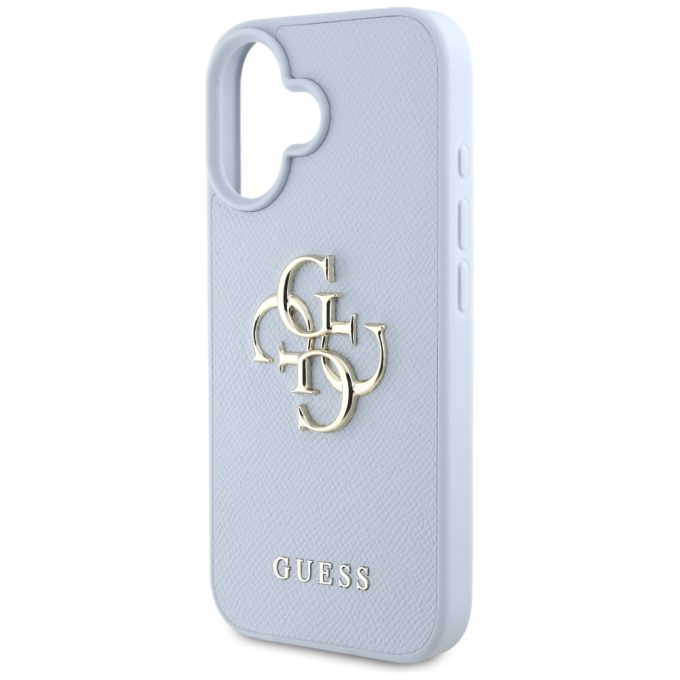 iPhone 16 light blue Big 4G Logo Classic GUESS nugarėlė