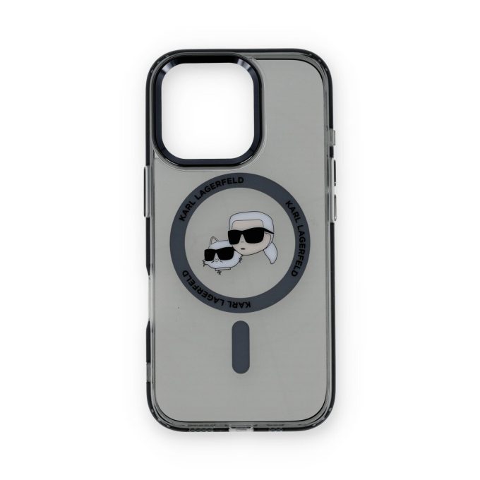 iPhone 16 PRO black  Magsafe IML Metal KC Heads KARL LAGERFELD nugarėlė