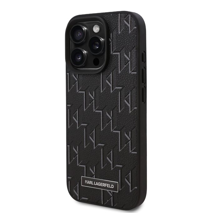 iPhone 16 PRO black Magsafe PU Hot Stamp KARL LAGERFELD nugarėlė