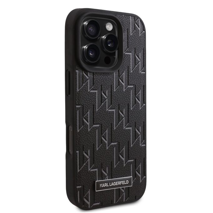 iPhone 16 PRO black Magsafe PU Hot Stamp KARL LAGERFELD nugarėlė