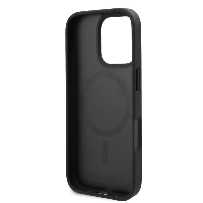 iPhone 16 PRO black Magsafe PU Hot Stamp KARL LAGERFELD nugarėlė