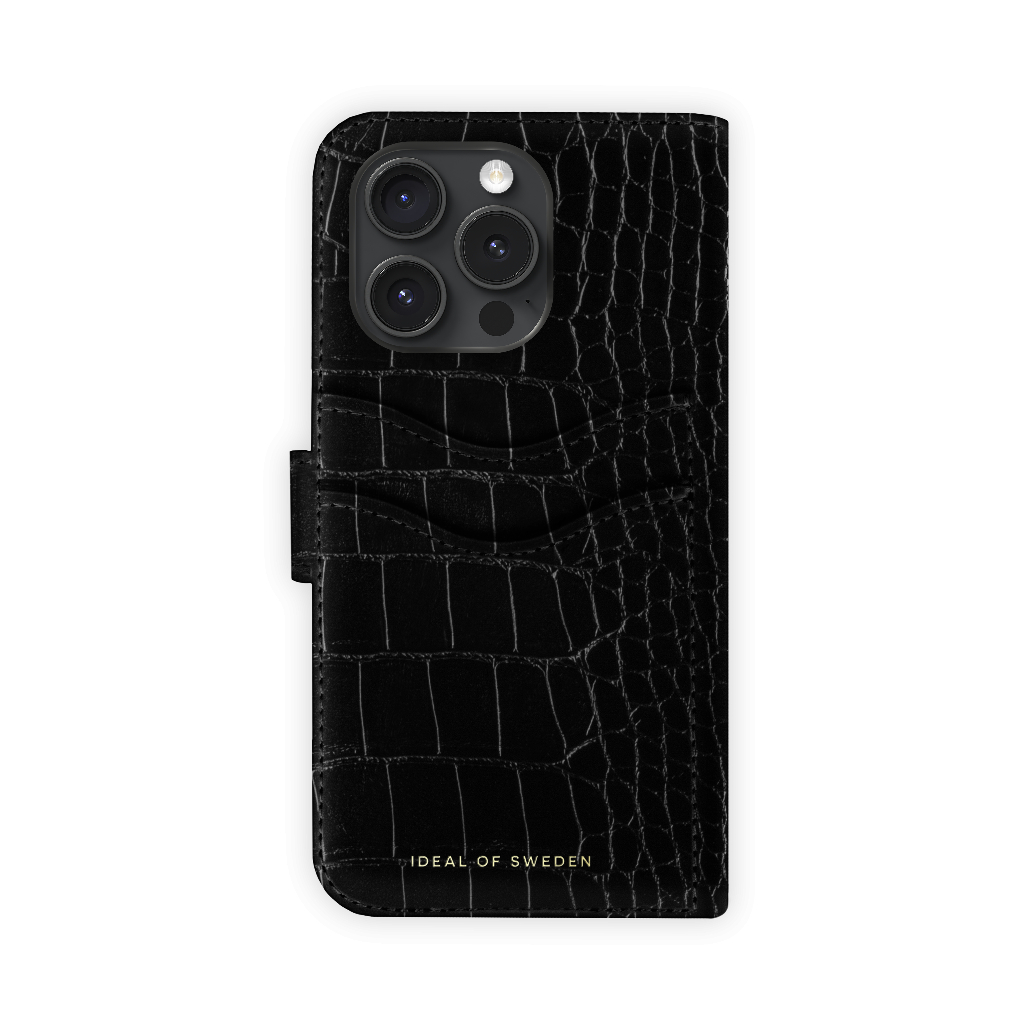 iPhone 16 PRO iDeal Of Sweden dėklas MagSafe Magnet Wallet+ Black Croco - Image 2