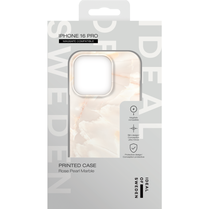 iPhone 16 PRO iDeal Of Sweden nugarėlė MagSafe Rose Pearl Marble