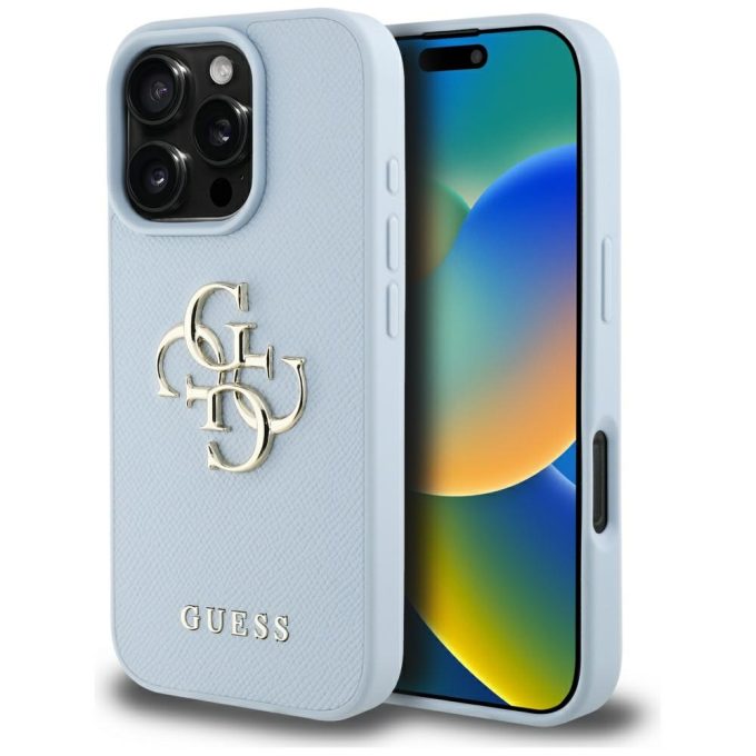 iPhone 16 PRO light blue Big 4G Logo Classic GUESS nugarėlė