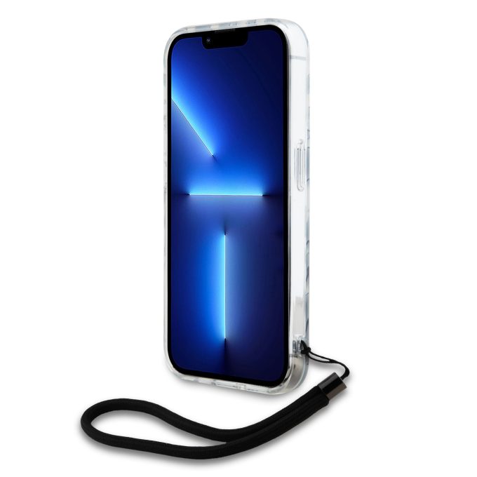 iPhone 16 PRO MAX black IML Zebra with Cord KARL LAGERFELD nugarėlė