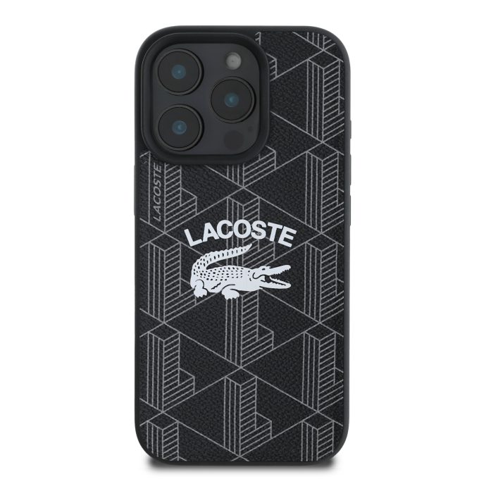 iPhone 16 PRO MAX black Magsafe Mono PU Vintage Logo LACOSTE nugarėlė