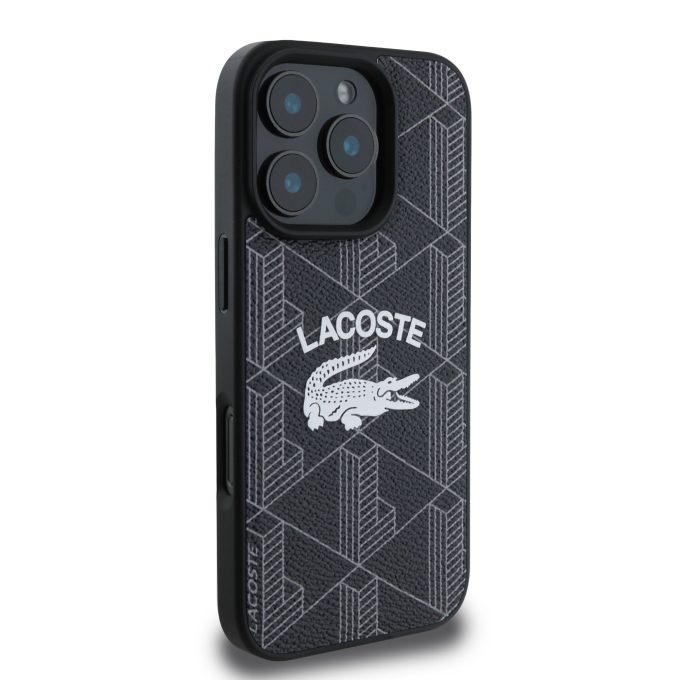 iPhone 16 PRO MAX black Magsafe Mono PU Vintage Logo LACOSTE nugarėlė
