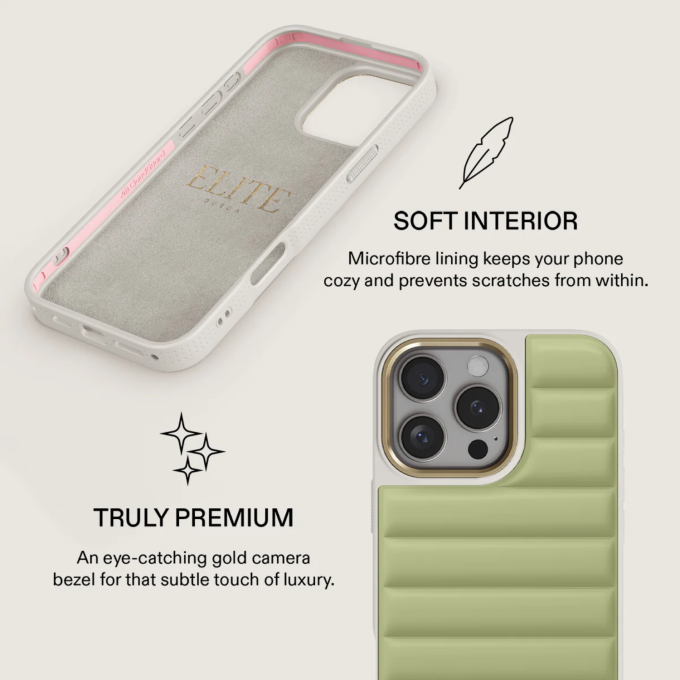 iPhone 16 PRO MAX Elite Light Puffy Gold Matcha BURGA nugarėlė